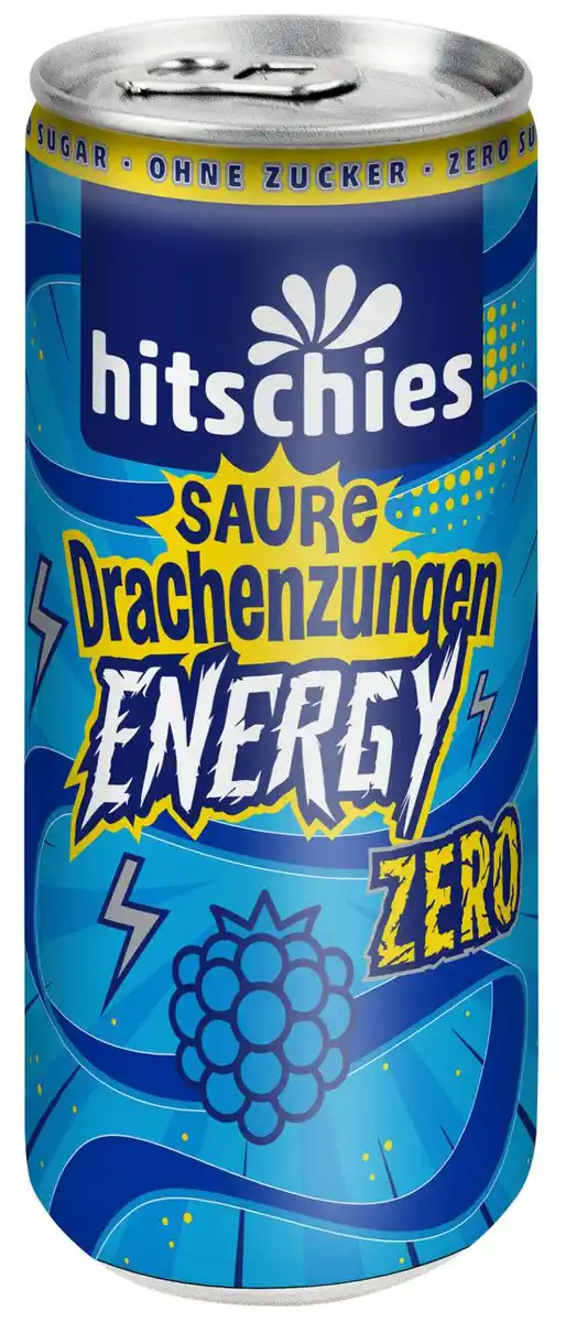 Bild 1 von HITSCHIES Saure Drachenzungen Energy Zero, 0,25-l-Dose
