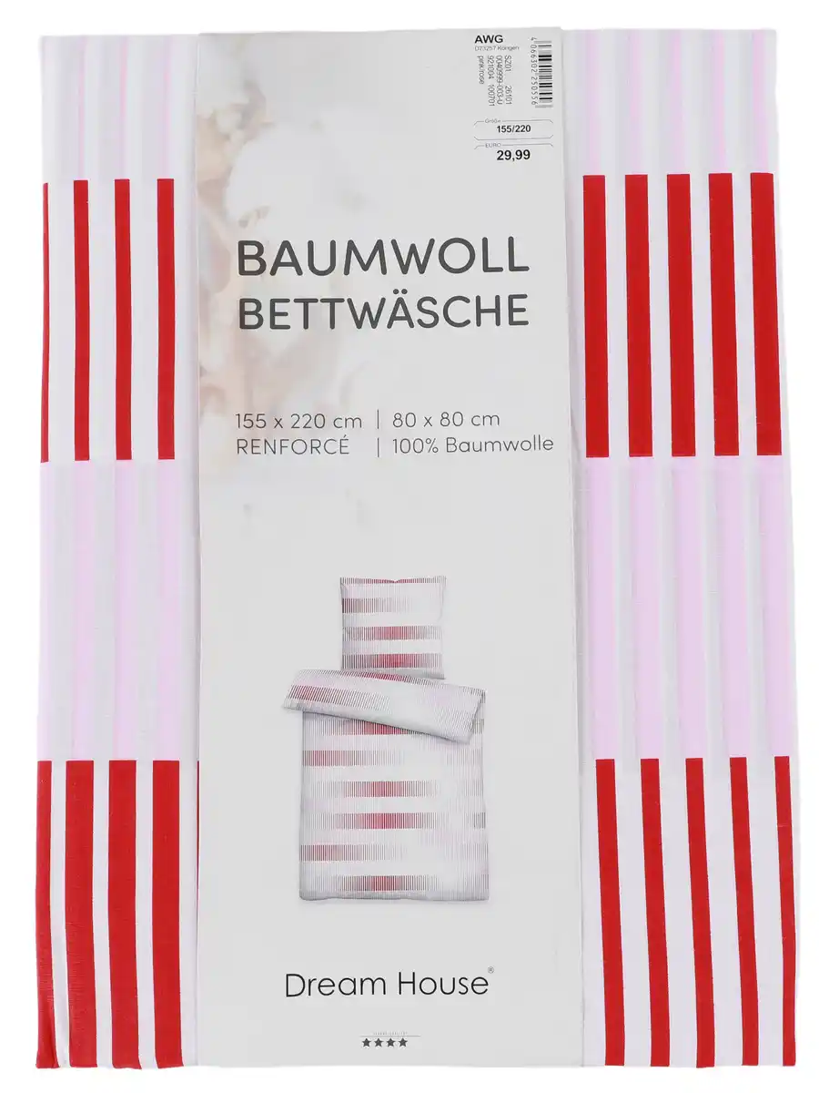 Bild 2 von Renforce`Bettwäsche, 135x200cm Pink
