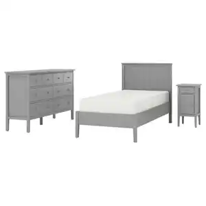 GULLABERG Schlafzimmermöbel 3er-Set, grau, 90x200 cm