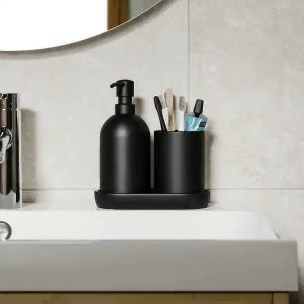 Bild 3 von GANSJÖN Badezimmer-Set 3-tlg., schwarz