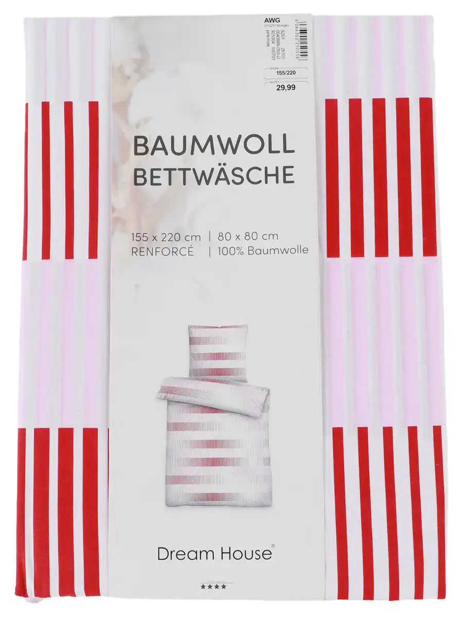Bild 2 von Renforce`Bettwäsche, 155x220cm Pink