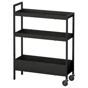NISSAFORS Servierwagen, schwarz, 50.5x19x67 cm