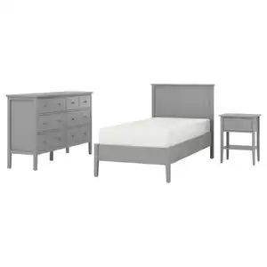 GULLABERG Schlafzimmermöbel 3er-Set, grau, 90x200 cm
