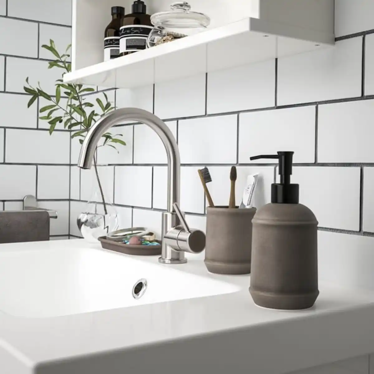 Bild 2 von TVÅLSJÖN Badezimmer-Set 3-tlg.