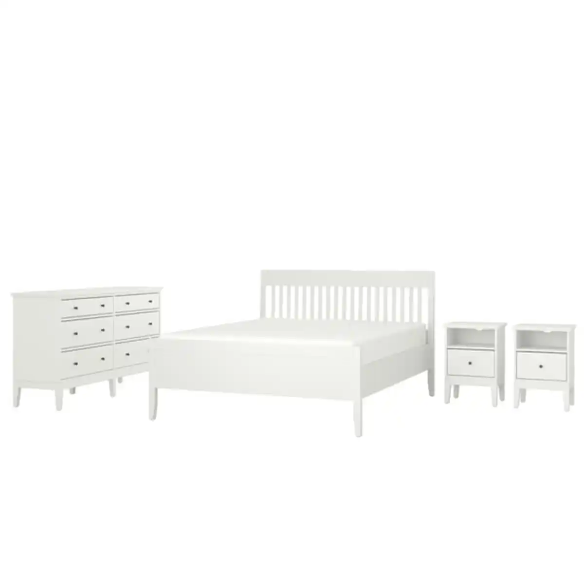 Bild 1 von IDANÄS Schlafzimmermöbel 4er-Set, weiß, 140x200 cm