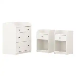 HAUGA Schlafzimmermöbel 3er-Set, weiß