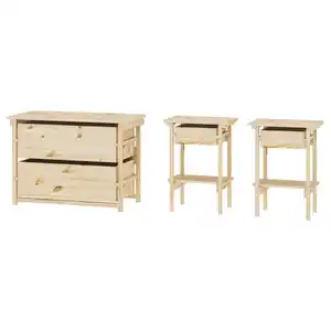 KRONÖREN Schlafzimmermöbel 3er-Set, Kiefer