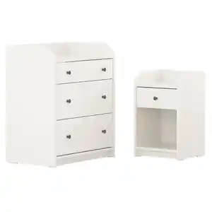 HAUGA Schlafzimmermöbel 2er-Set, weiß