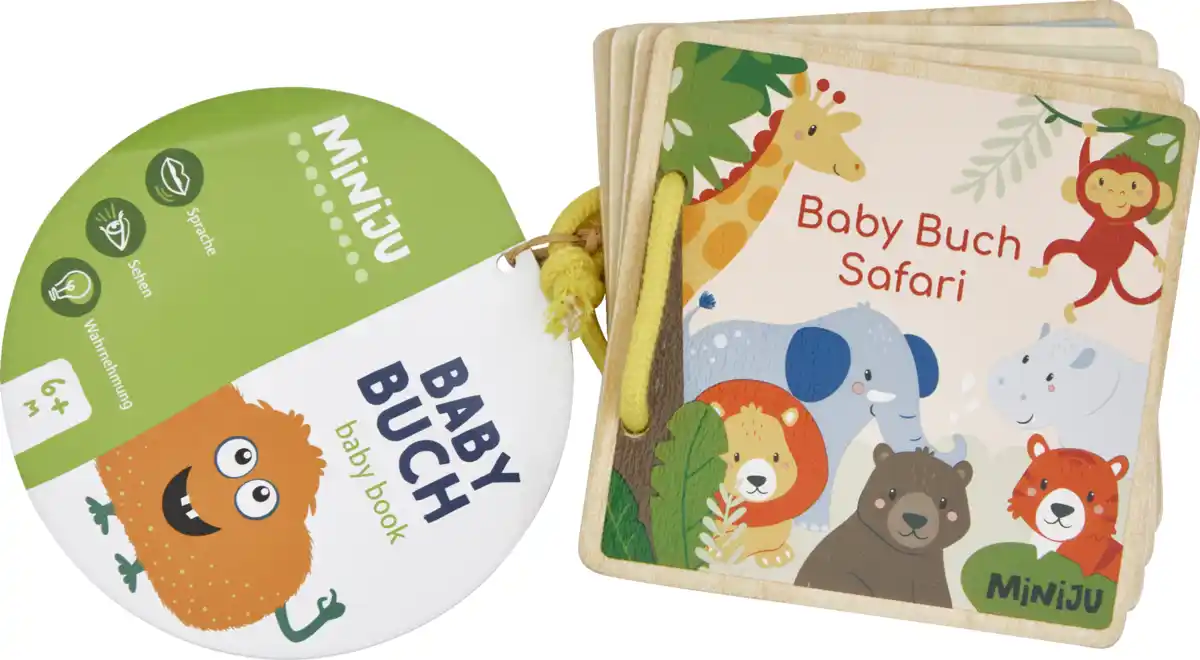 Bild 1 von Miniju Holz Baby Buch Safari