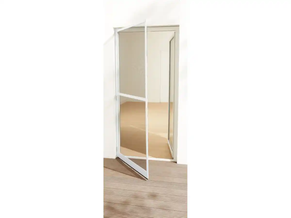 Bild 1 von LIVARNO home Alu-Insektenschutztür, 100 x 210 cm, mit Trittschutz, weiß, 2er Set
