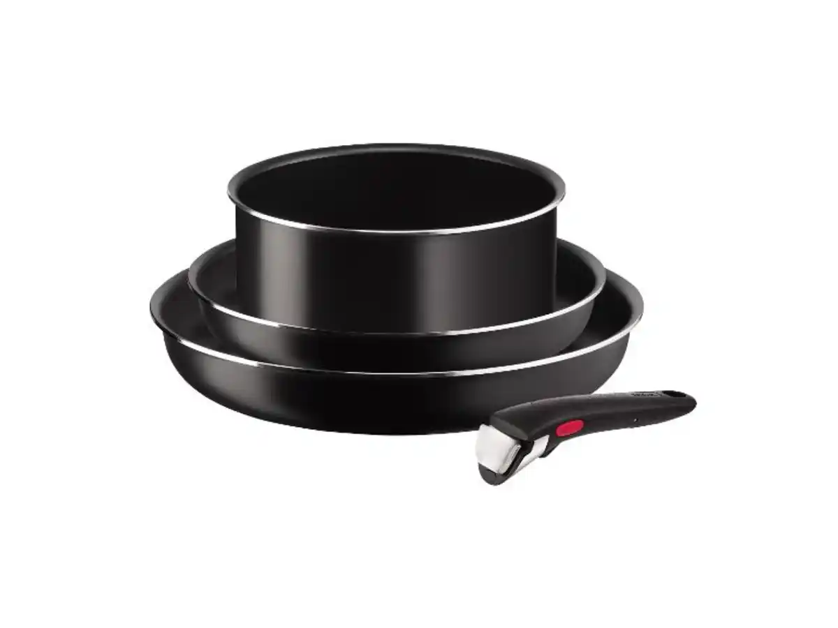 Bild 1 von Tefal Ingenio Essential 4-teiliges Topf- und Pfannenset, abnehmbarer Griff, Antihaftversiegelung, stapelbar »L1539632«""