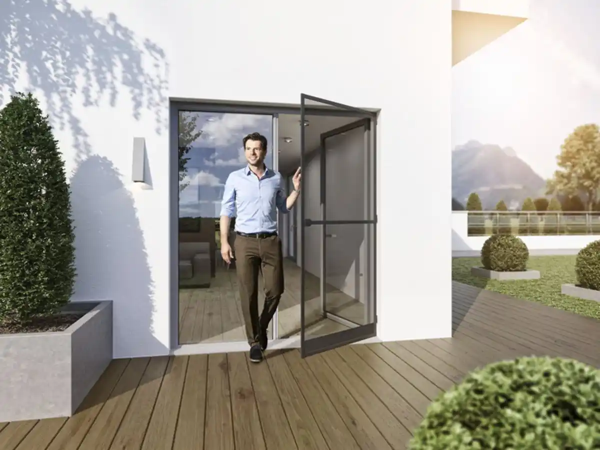 Bild 1 von wip Insektenschutz-Tür mit Mittelsprossenprofil, Komplettbausatz B 120 x H 240 cm