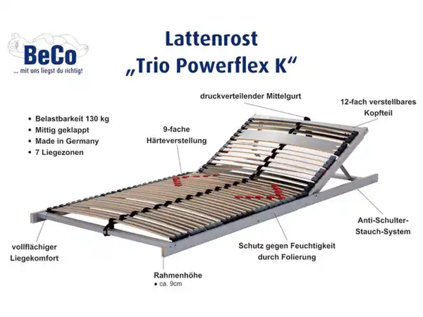 Bild 2 von BeCo BeCo 7-Zonen Luxus-Lattenrost »Trio Powerflex«, verstellbar