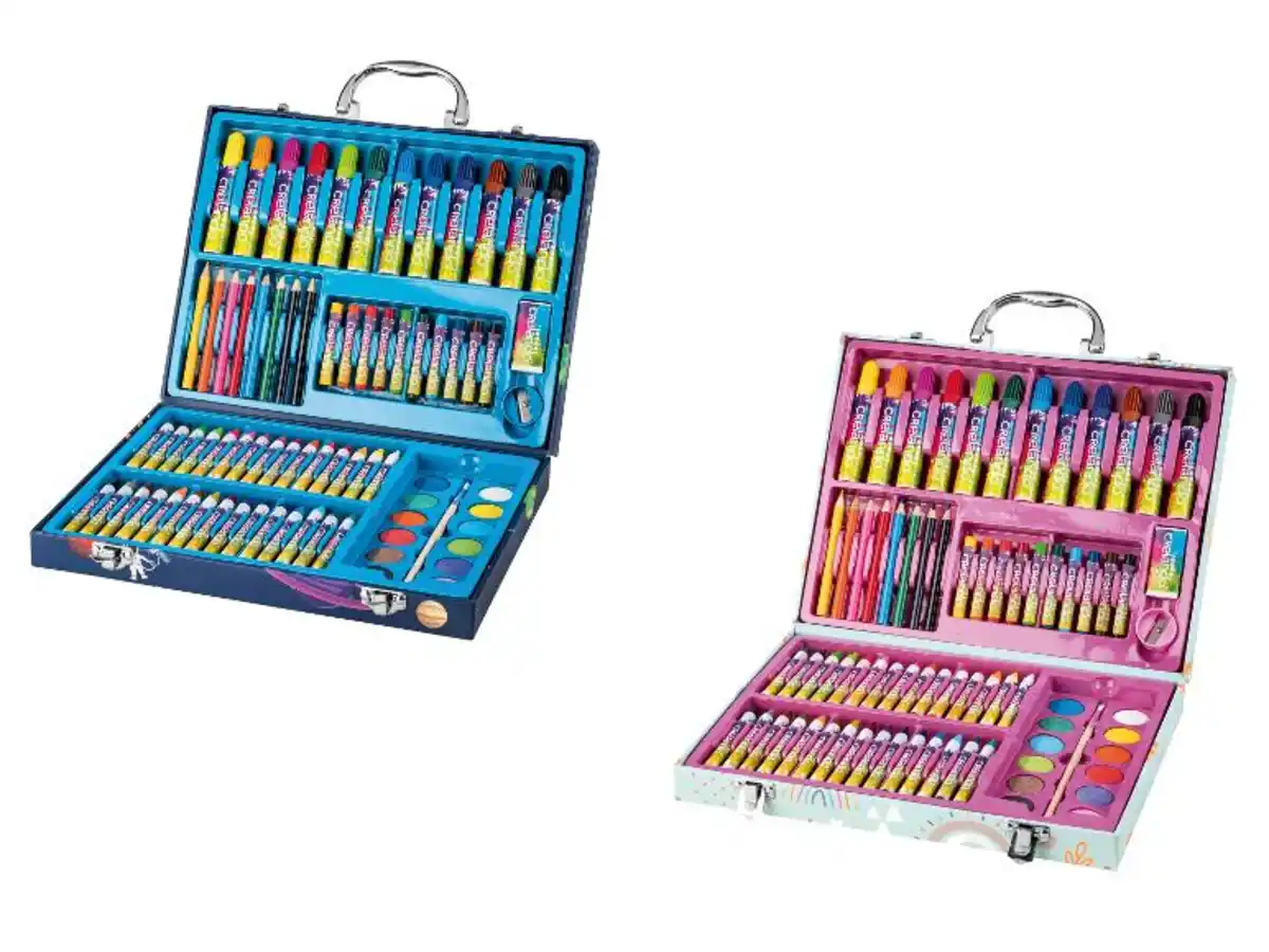Bild 1 von crelando® Kinder-Malkoffer, 76-teilig