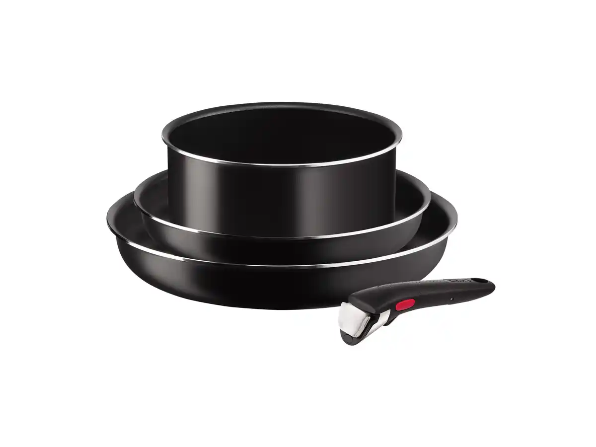 Bild 4 von Tefal Ingenio Essential 4-teiliges Topf- und Pfannenset, abnehmbarer Griff, Antihaftversiegelung, stapelbar »L1539632«""