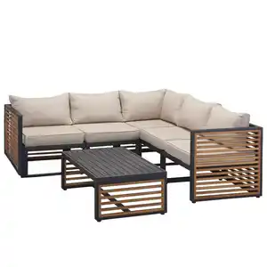 Loungemöbelset 'Livia' für 5 Personen Akazienholz/Stahl