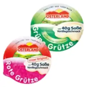 Osterland Grütze mit Soße Vanillegeschmack