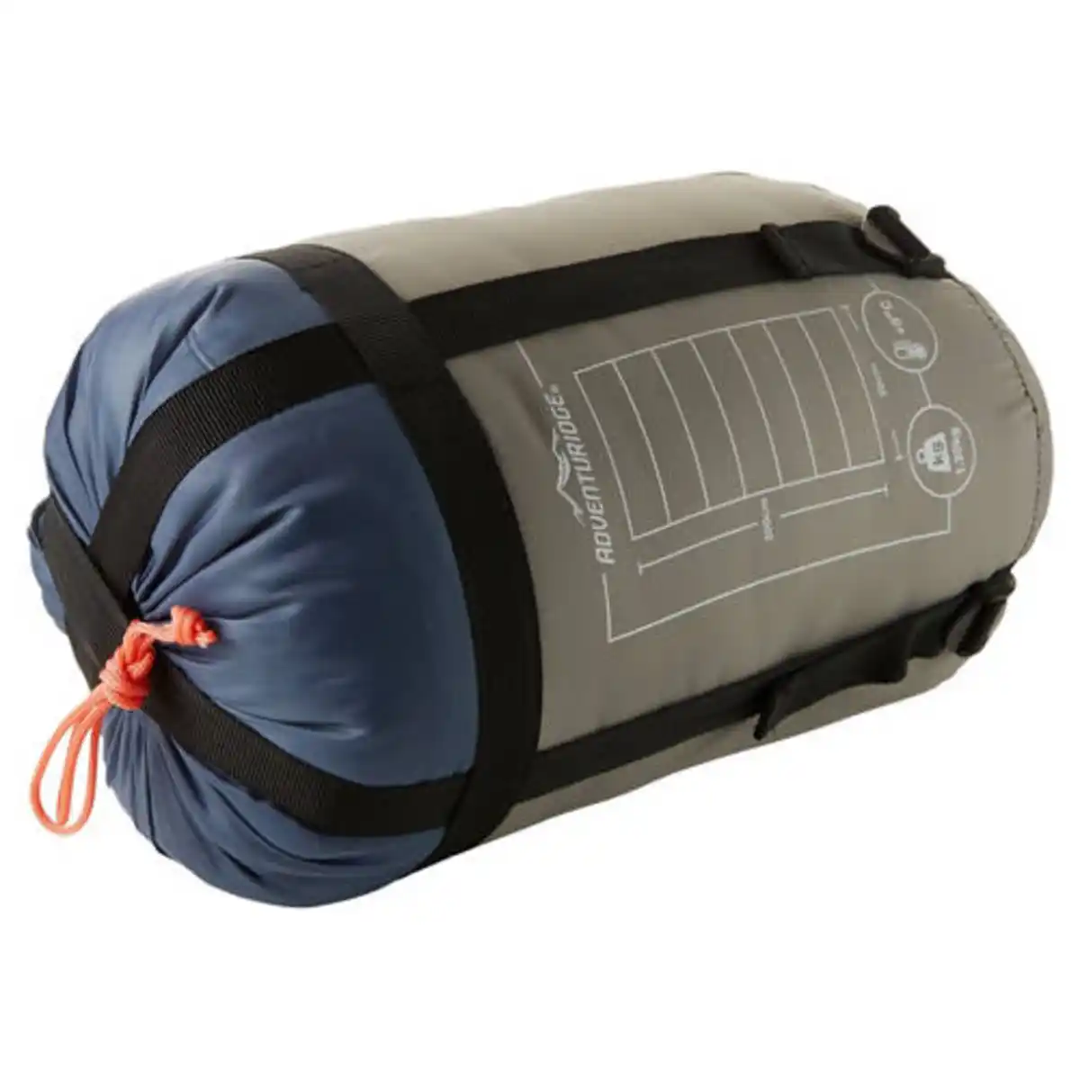 Bild 1 von ADVENTURIDGE Leichter Schlafsack, Mumienschlafsack links, Grau