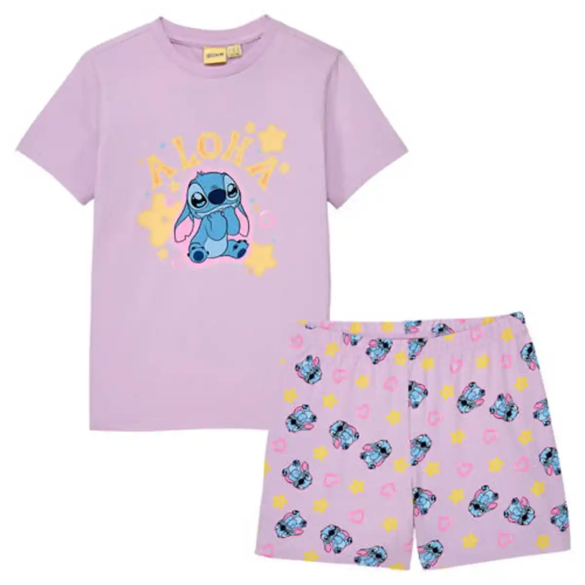 Bild 1 von LICENSED Kinder Shorty-Pyjama, Stitch, Lila, 122/128
