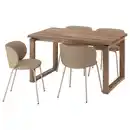 Bild 1 von MÖRBYLÅNGA / KRYLBO Tisch und 4 Stühle, Eichenfurnier braun las./Tonerud dunkelbeige, 140x85 cm
