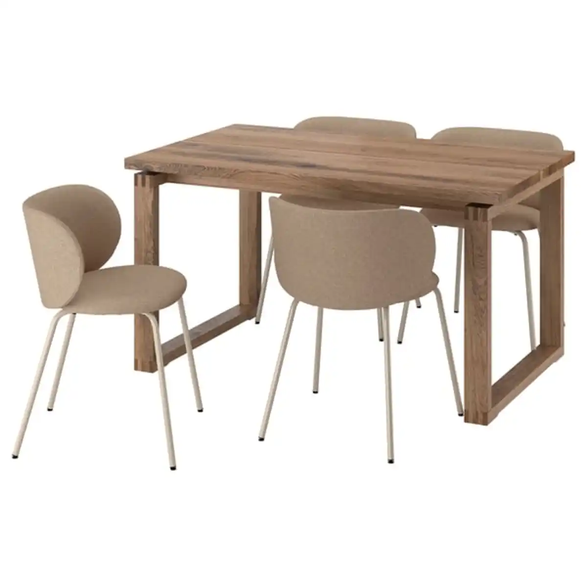 Bild 1 von MÖRBYLÅNGA / KRYLBO Tisch und 4 Stühle, Eichenfurnier braun las./Tonerud dunkelbeige, 140x85 cm