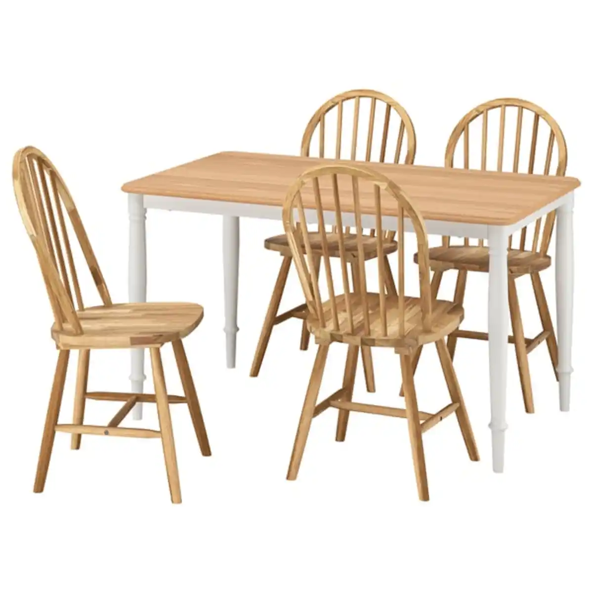 Bild 1 von DANDERYD / SKOGSTA Tisch und 4 Stühle, Eichenfurnier weiß/Akazie, 130 cm