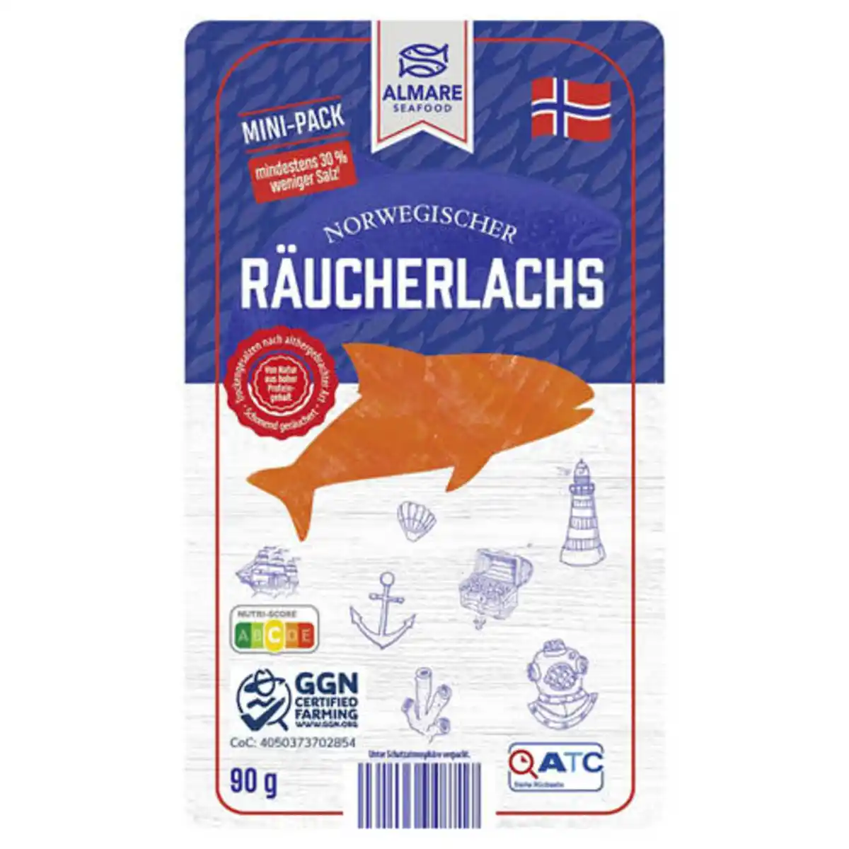 Bild 1 von ALMARE SEAFOOD Lachs-Vielfalt 90 g, Räucherlachs
