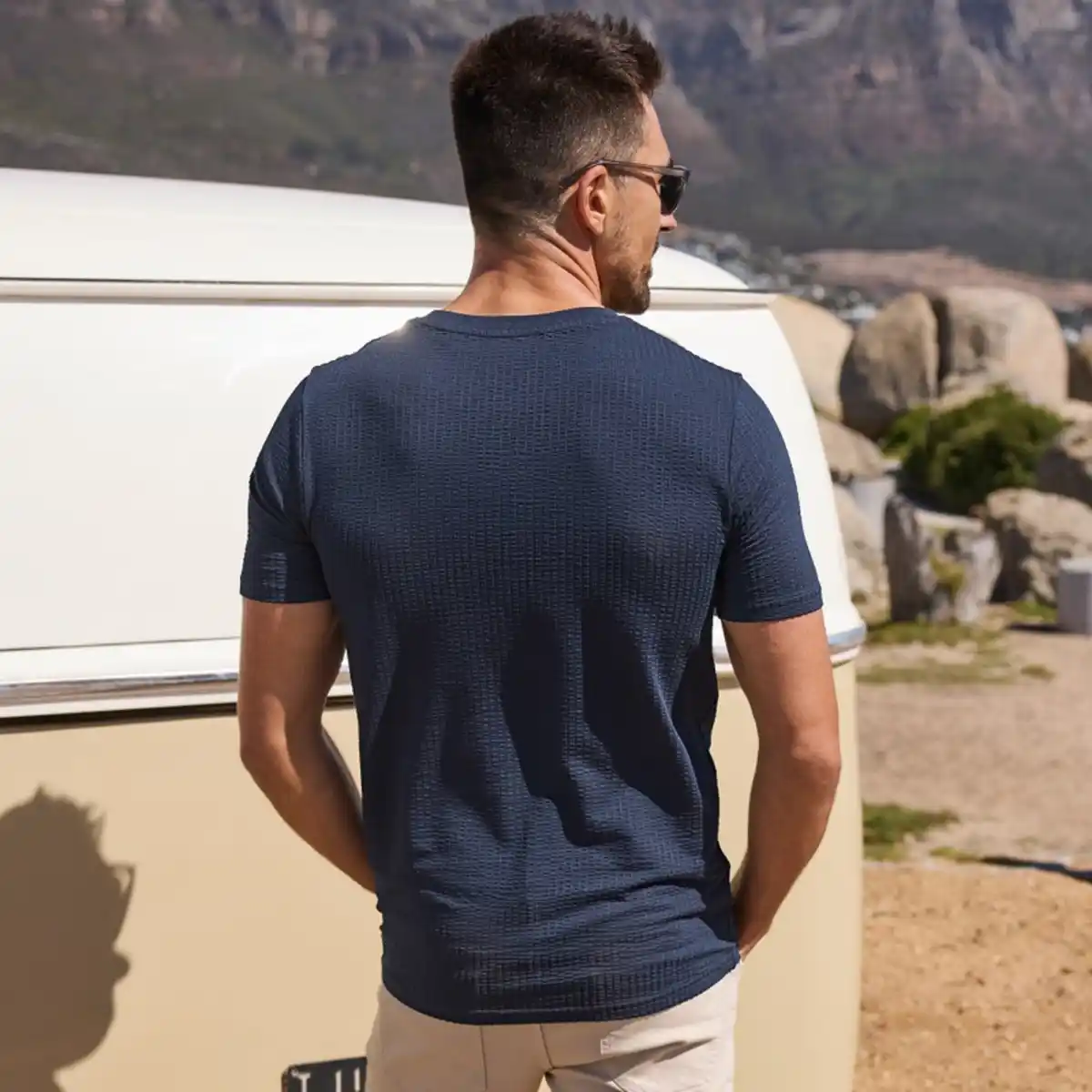 Bild 4 von Herren-T-Shirt in Seersucker-Optik