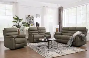 3tlg. Couchgarnitur gepolstert - Braun