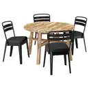 Bild 1 von SKOGSTA / RAMSNÄS Tisch und 4 Stühle, Akazie/anthrazit Vissle dunkelgrau, 120 cm