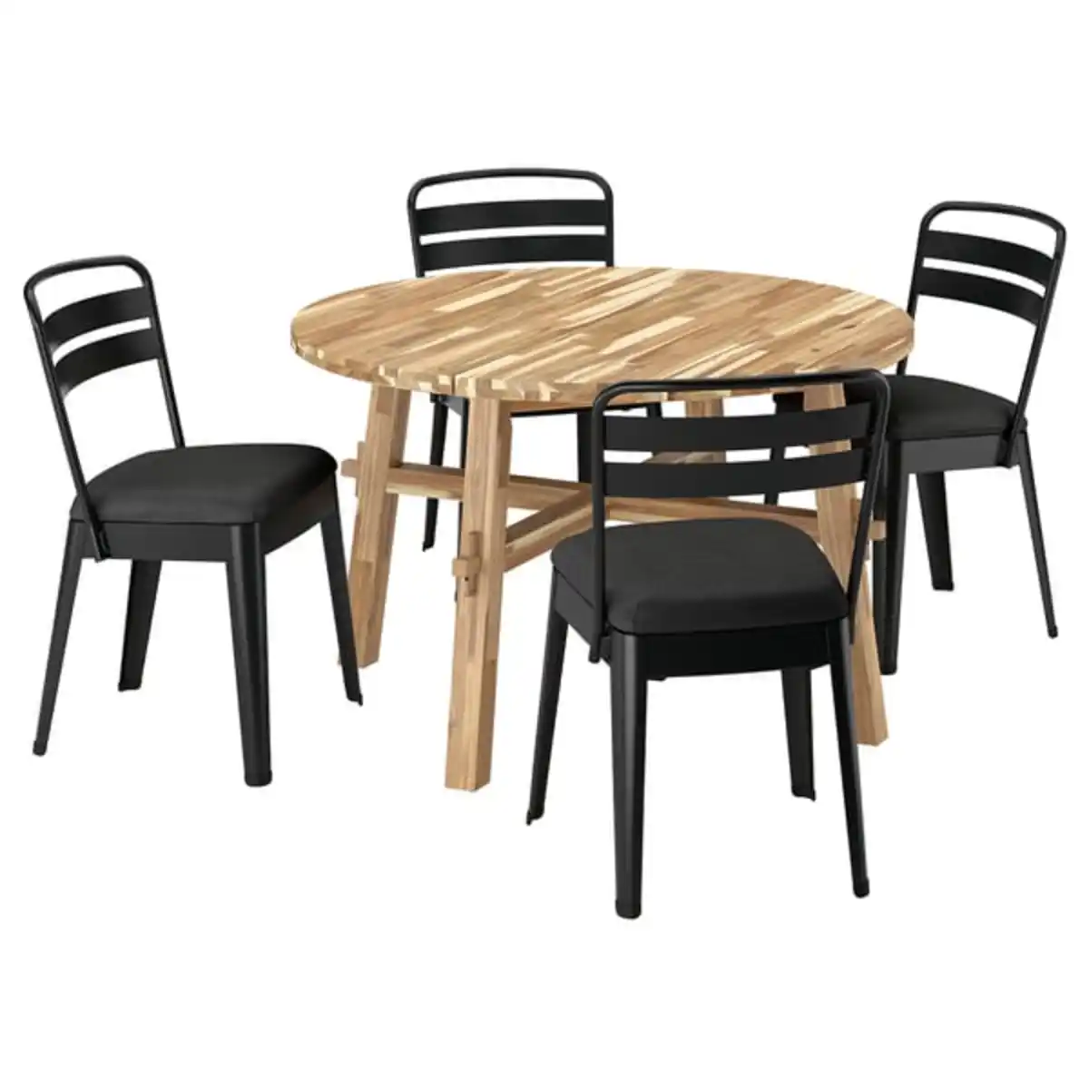 Bild 1 von SKOGSTA / RAMSNÄS Tisch und 4 Stühle, Akazie/anthrazit Vissle dunkelgrau, 120 cm