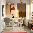 Bild 2 von VIHALS / VIHALS Tisch und 4 Stühle, weiß weiß/weiß Tibbleby beige/grau, 107 cm