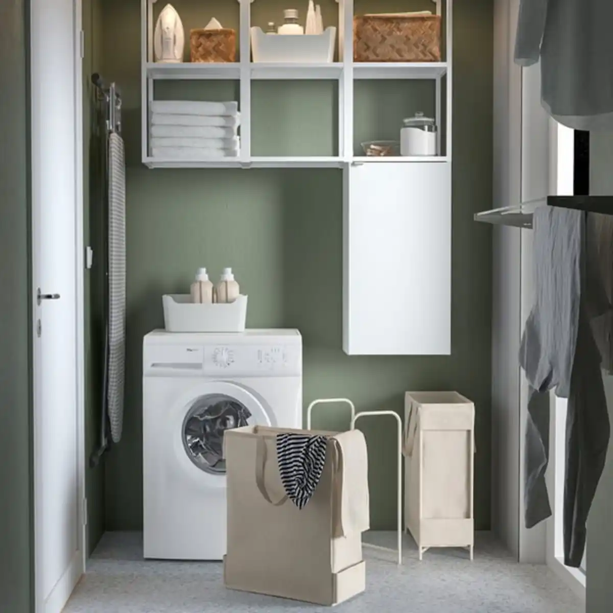 Bild 3 von PURRPINGLA Wäschesack mit Gestell, beige, 42 l