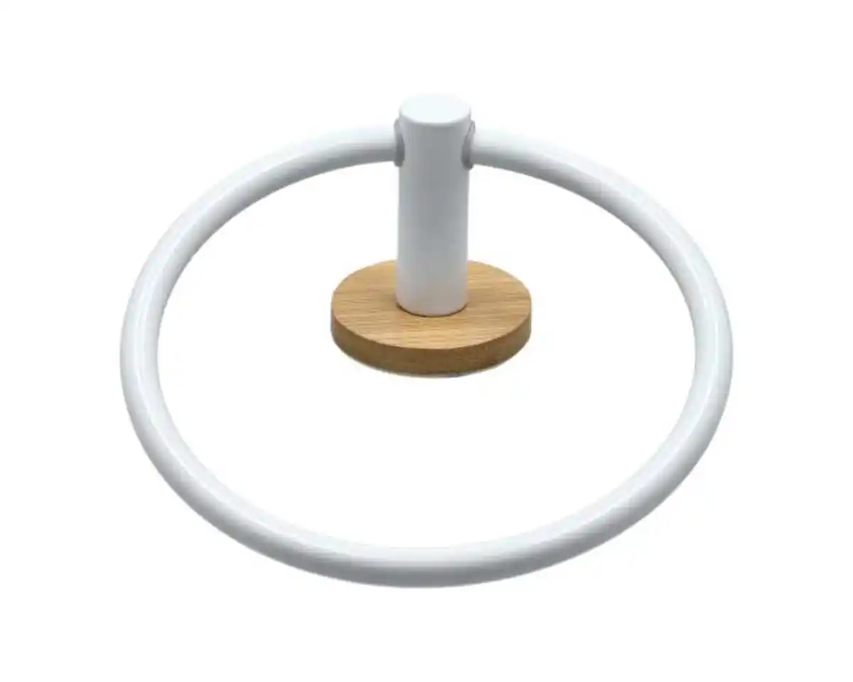 Bild 1 von novooo Handtuchhalter Bambus selbstk, weiß