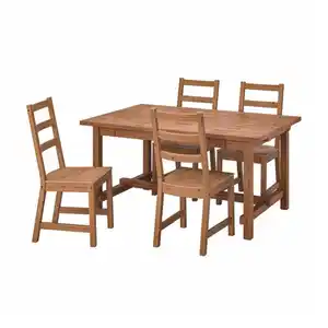 NORDVIKEN / NORDVIKEN Tisch und 4 Stühle, Antikbeize/Antikbeize, 152/223x95 cm