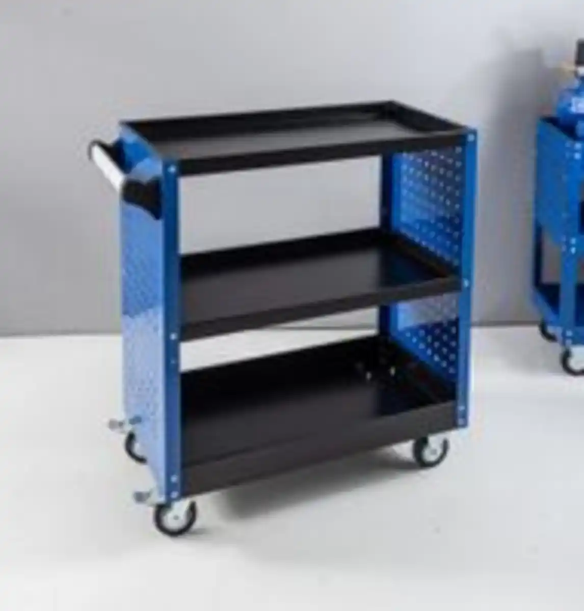 Bild 3 von Werkzeugrollwagen mit Seitenwänden & 3 Ablagen 80x 42x 80 cm blau