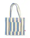 Bild 2 von 2-in-1 Strandtuch und Tasche aus Velours, mit Streifen, blau