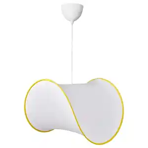 GREJSIMOJS / HAVSDJUP Hängeleuchte, weiß/gelb, 45 cm