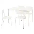 Bild 1 von VIHALS / VIHALS Tisch und 4 Stühle, weiß/weiß, 84/120x74 cm