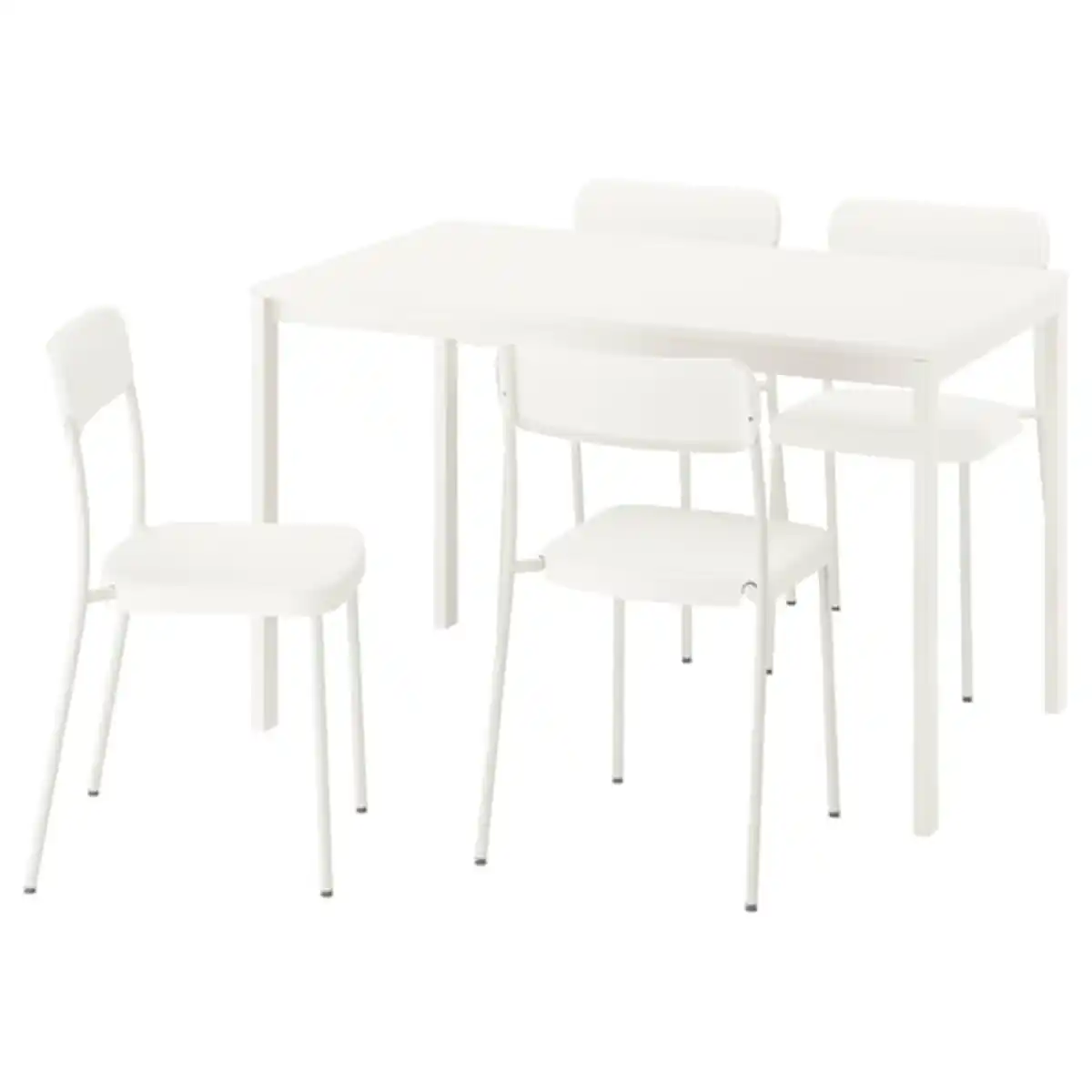 Bild 1 von VIHALS / VIHALS Tisch und 4 Stühle, weiß/weiß, 84/120x74 cm