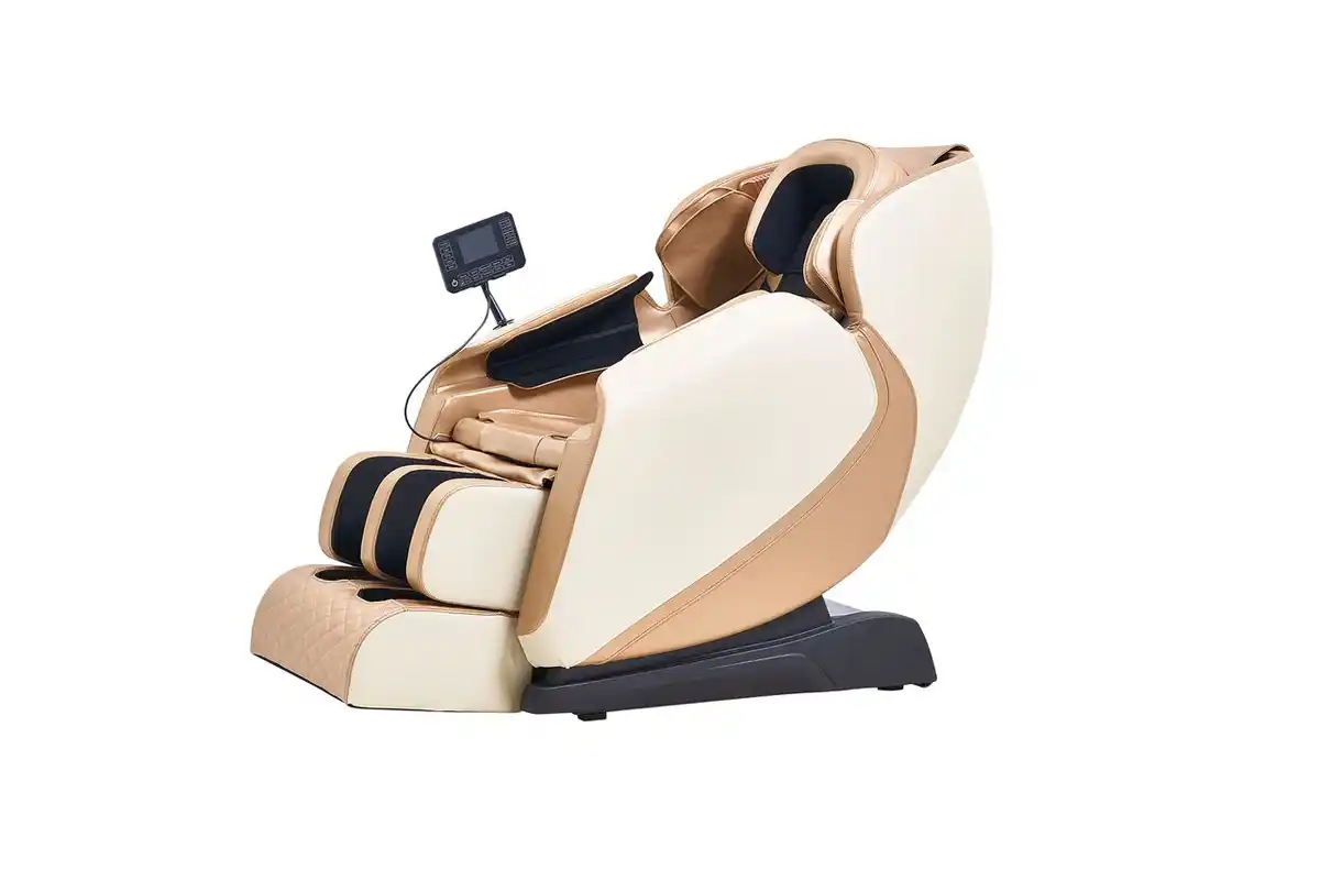 Bild 1 von Elektrischer Massagesessel mit Kopfstütze, ca. 140 x 74 x 101 cm - Creme/Roségold