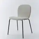 Bild 2 von SKÅLSTA Tisch und 4 Stühle, helles Graubeige x-förmig schwarzgrau/Knäbäck beige profiliertes Metall/schwarzgrau, 140x80 cm