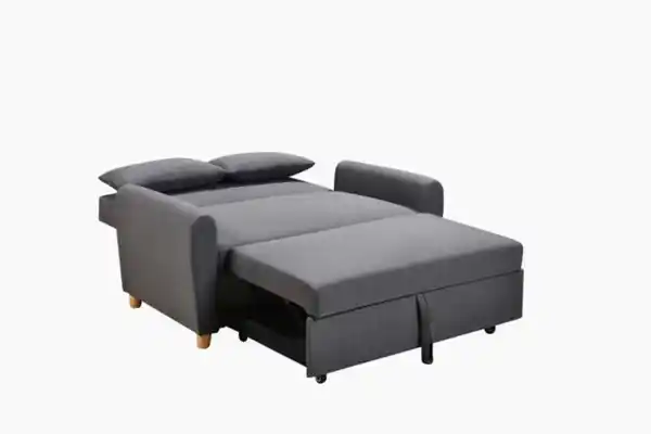 Bild 3 von Schlafsofa mit Ausziehfunktion und 2 Kissen, ca. 139 x 96 x 88 cm – Dunkelgrau