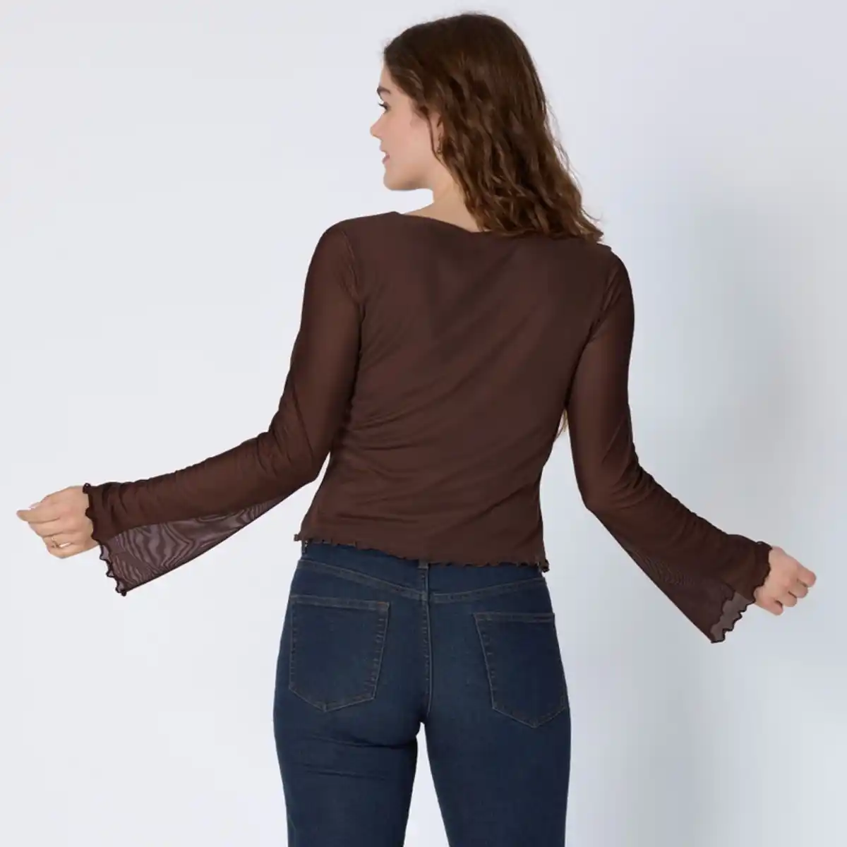 Bild 4 von Damen-Langarmshirt mit Trompetenärmeln