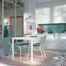 Bild 2 von VIHALS / VIHALS Tisch und 4 Stühle, weiß weiß/weiß Tibbleby beige/grau, 125x74 cm