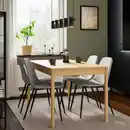 Bild 2 von TONSTAD / NORDMANSSKÄR Tisch und 4 Stühle, Eichenfurnier/Tonerud grau schwarz, 150x80 cm