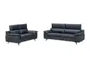 Bild 1 von 2tlg. Sofa-Set in Lederoptik - Schwarz