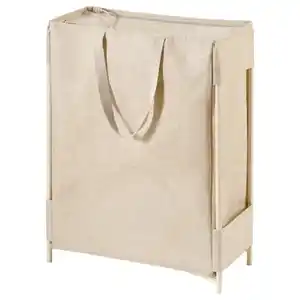 PURRPINGLA Wäschesack mit Gestell, beige, 42 l