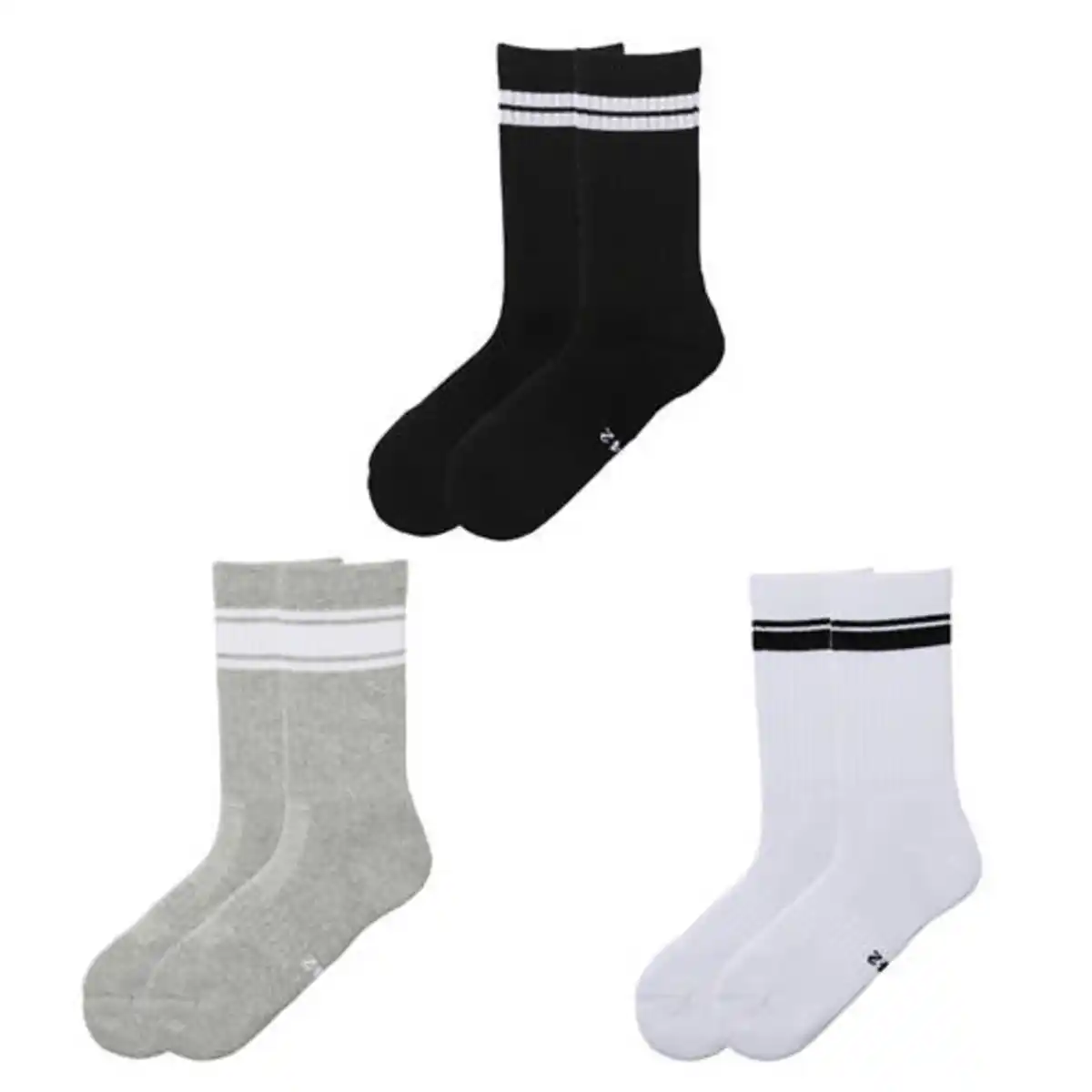 Bild 1 von CRANE Damen und Herren Tennis-Socken 3er-Pack, Damen, Schwarz/Weiß/Grau, Gr. 35/38