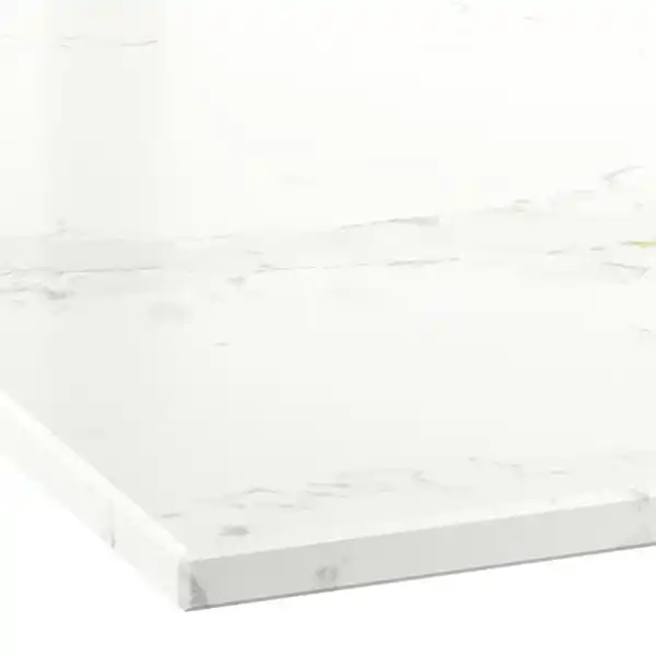 Bild 2 von KASKER Maßarbeitsplatte, weiß/graubeige marmoriert/Quarzkomposit, 1 m²x2.0 cm
